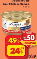 GOURMET GOLD SIĞIR ETLİ KEDİ MAMASI 85 G